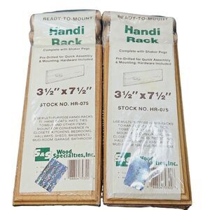 Vtg Complete Handi Rack W Shaker Pegs Pre Drill Mounting Hanger Wooden Hooks